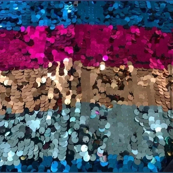 PINK VS FASHION SHOW BLING RAINBOW SEQUINS JACKET - Picture 5 of 11